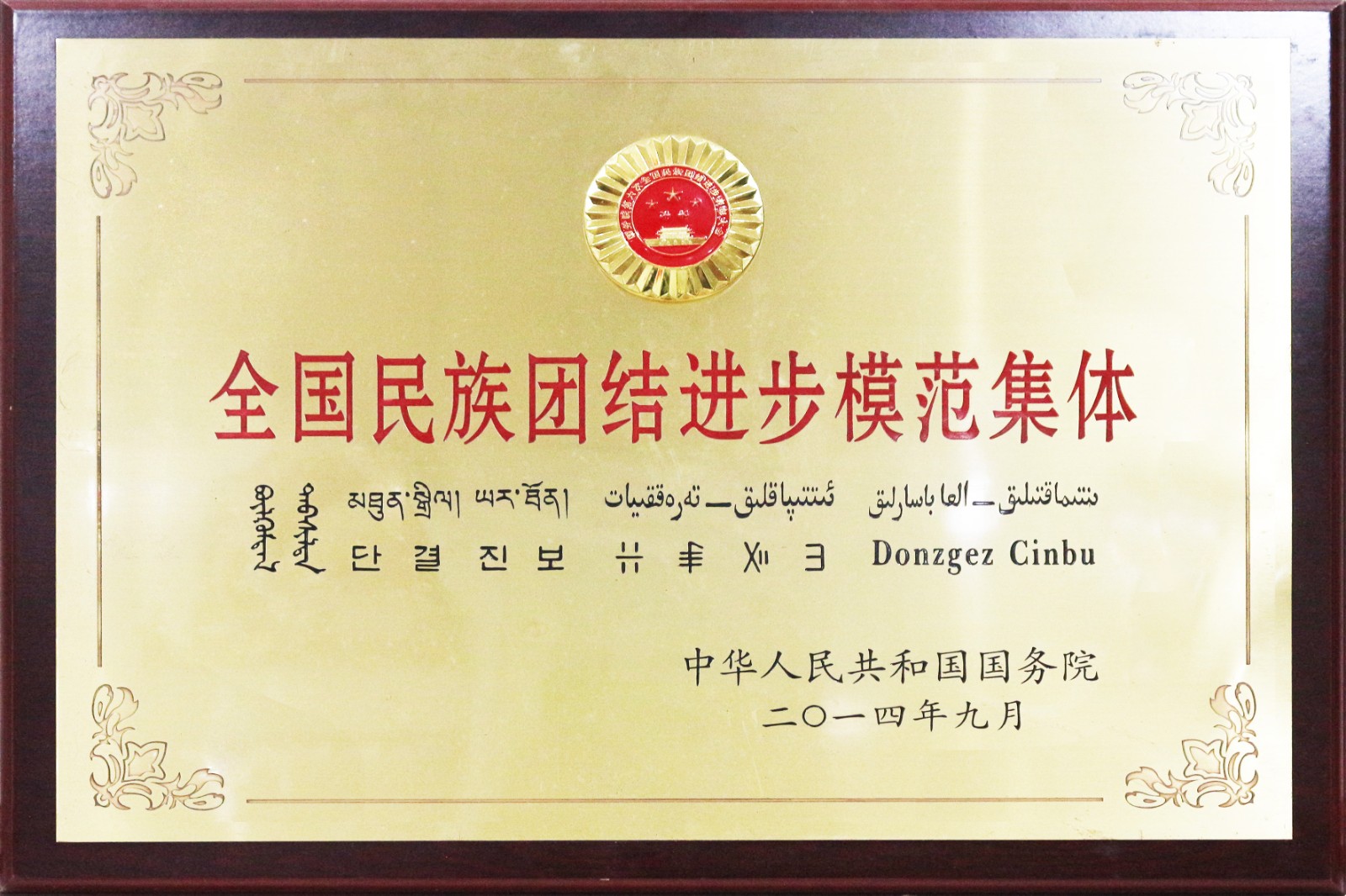 全國(guó)民族團(tuán)結(jié)進(jìn)步模范集體
